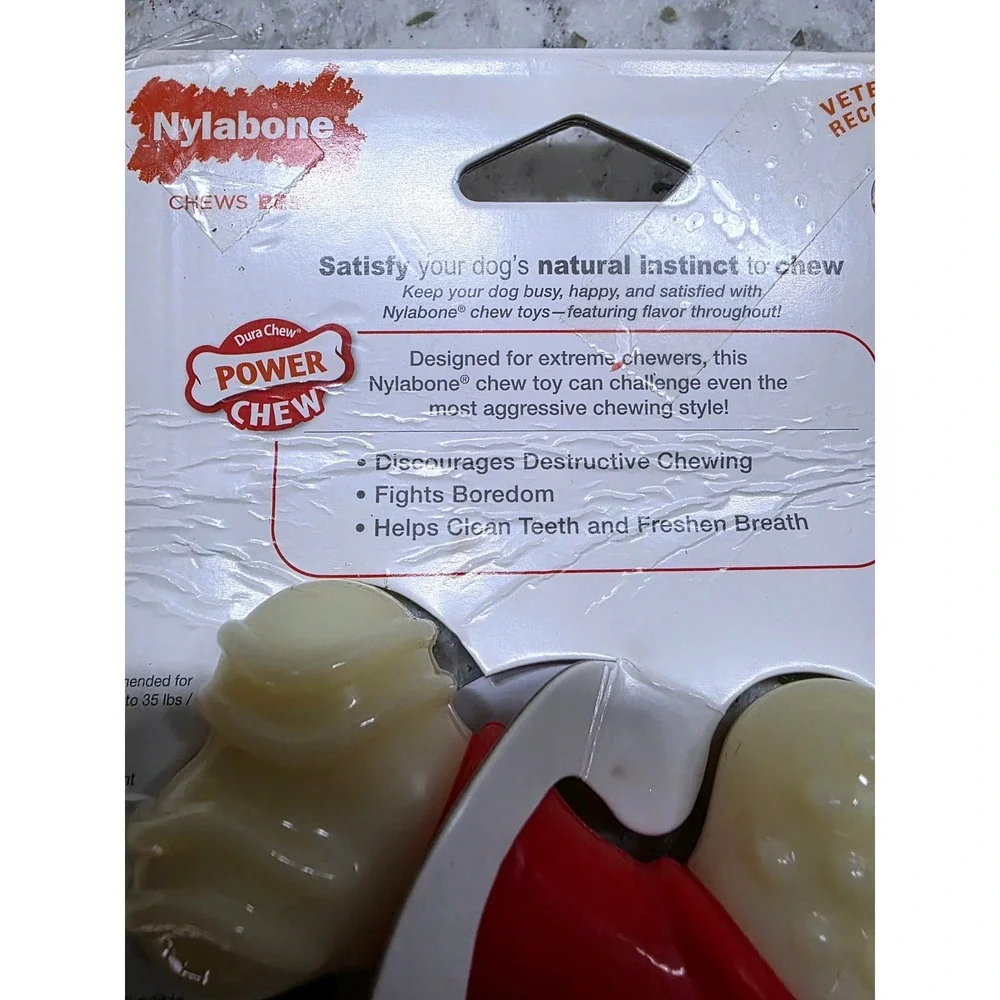 Nylabone DuraChew Power Chew Double Bone Wolf Bacon Flavor NBB503P NWT